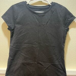 Wonder Nation Girls Black Short Sleeve Tee. Sz 6